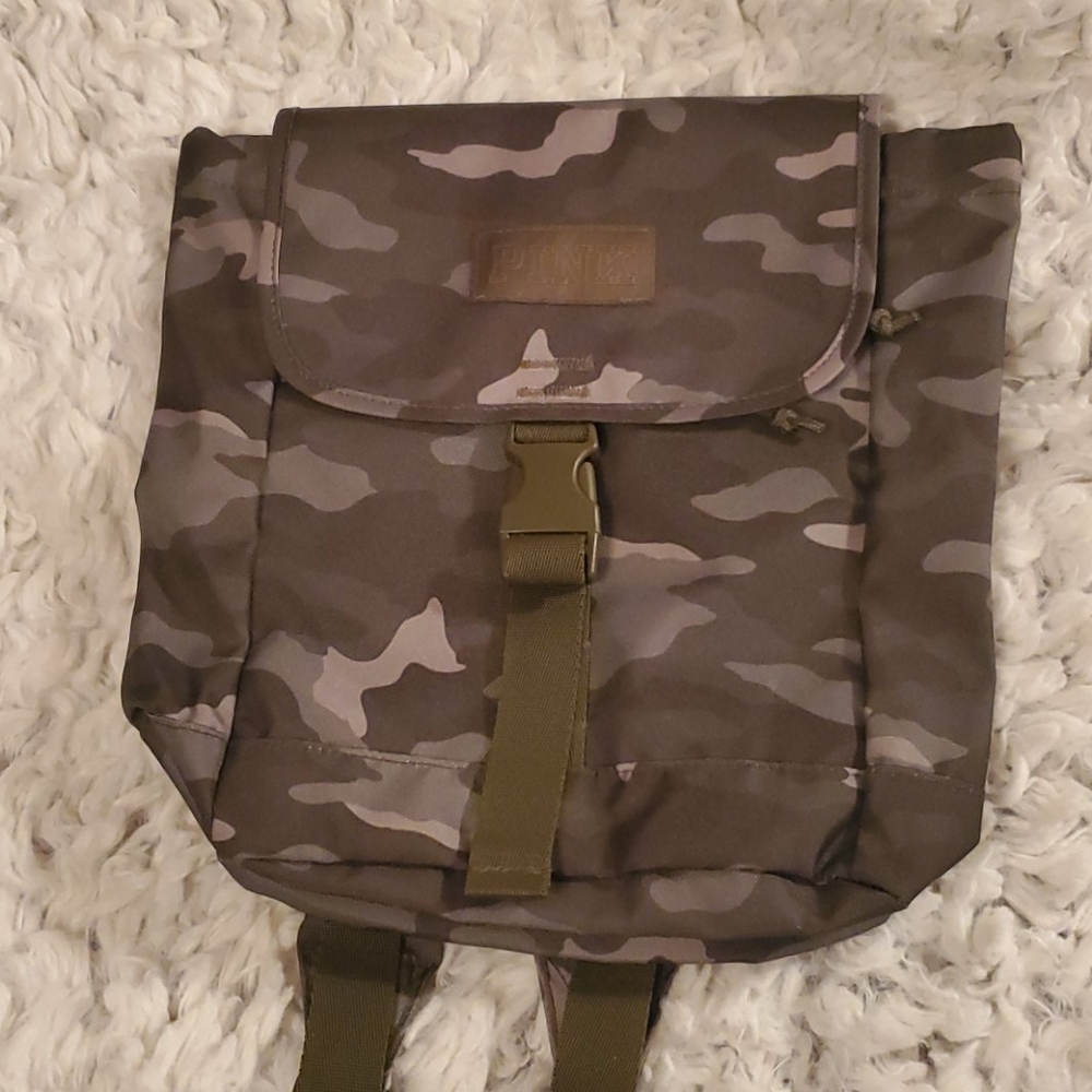 VS PINK Camo Drawstring Backpack